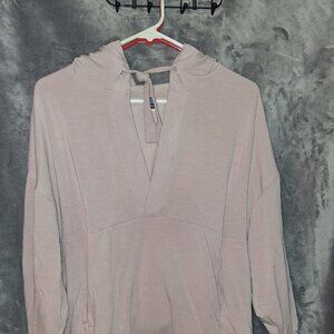 Live-In Cozy-Knit French-Terry Tunic Hoodie